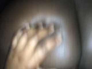 Using my gfs THICK black strap on till I cum
