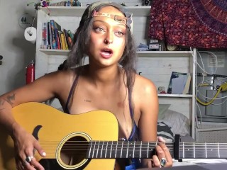 Gorgeous healthy video of woman making a song