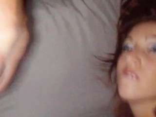 Attractive Purple Head MILF Threesome fuck