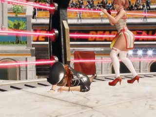 Honoka bearhug Police Woman Kasumi and unfold her legs (DoA 6 ryona / overkill)