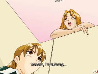 Hentai Uncensored · Blonde lesbian eats her beginner busty pal’s pussy