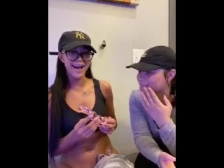 2 women having amusing on periscope