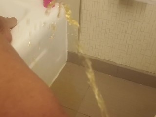 Grimy Black Whore Squirts and Pisses All Over Lodge Room