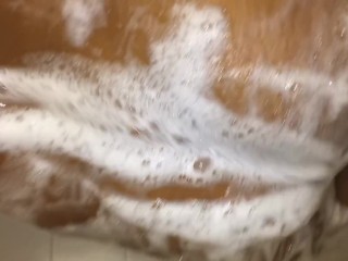 Scorching lesbian with bubbles
