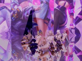 [MMD] Everglow – Dun Dun Nude Vers. Ahri Akali Evelynn Kaisa Seraphine 3-d Erotic Dance