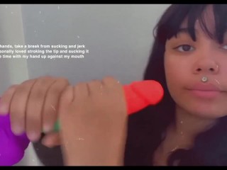 Lesbian teaches you easy methods to give just right blowjobs- TUTORIAL