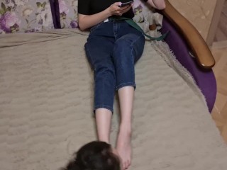Foot worship for mistress Nika 18 y.o. (TRAILER)