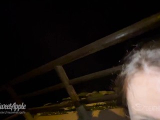 PUBLIC Double Blowjob with Spanish Hottie Deathby_Snusnu by way of the seaside – Newbie Threesome