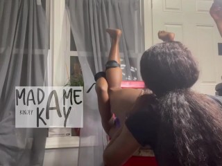 BbyGirl Cuffed to Madames new chair