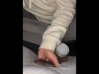 Stud finger fucks me in entrance seat