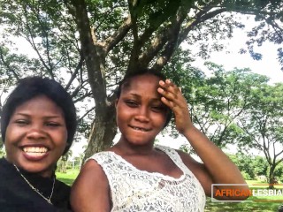 Attractive black lesbians speaking grimy in out of doors park earlier than intercourse