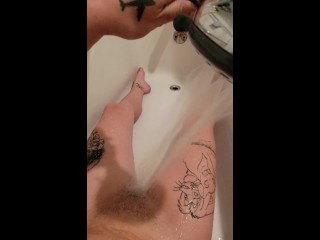 LOAD MOANING lesbian tattoed orgasm with the bathe