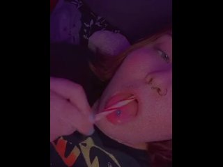 Sucking my OWN cum off lollipop. So excellent!