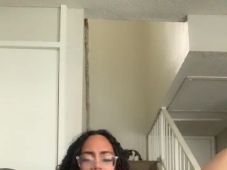 Ebony lotions whilst enjoying together with her clit