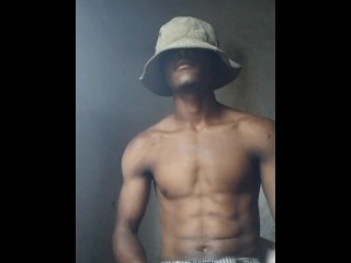 Watch me play With my Large black Cock in pants (Teasing dick)