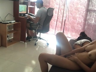 my sizzling buddies masturbate in entrance of me.