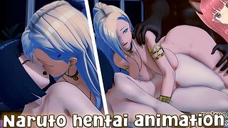 Ino and Hinata from Naruto get fucked whilst kissing lesbians (MaxBaks56 animation) – Jazziuu
