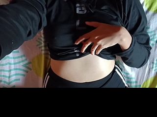 After the fitness center I am getting attractive and finally end up masturbating my giant knockers