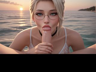 AI Generated – Attractive Platinum Blonde in Misty Wooded area Glade