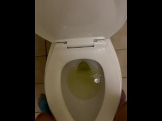 fast messy piss in resort restroom
