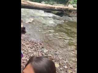 Scorching instructor provides wonderful blowjob by way of the river