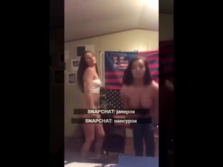 Attractive School Lesbians Stripping Bare whilst survive snapchat