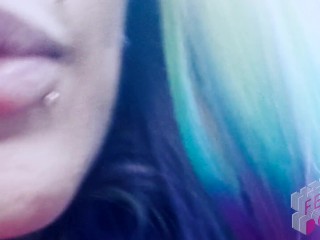 Sissy Brainwash AMSR Whisper Latex Femdom Rainbow hair Tattooed Mistress Suicide lady Slave Dominati
