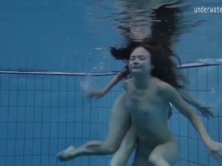 Clara Umora and Bajankina sexy underwater lesbians